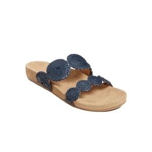 Jack Rogers Lauren Comfort Sandal Navy 7.5 NIB